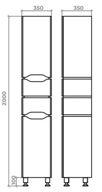 Пенал підлоговий MIRATER Сакраменто 35x35 Сірий (5667)