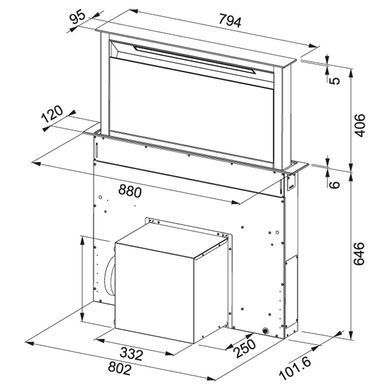 Вытяжка кухонная FRANKE DOWNDRAFT FDW 908 IB XS (110.0365.588)