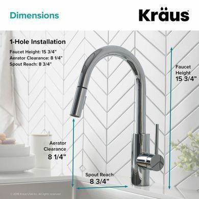 Смеситель для кухни KRAUS OLETTO / хром (KPF-2620CH)
