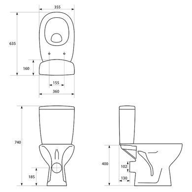 Підлоговий унітаз CERSANIT ARTECO CLEAN ON 617 011 3/5л + сидіння SOFT CLOSE (K667-057)