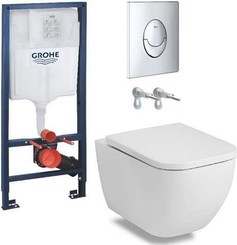 Комплект 3в1: Інсталяція GROHE RAPID SL + підвісний унітаз VOLLE ORLANDO RIMLESS / сидіння SLIM SLOW-CLOSING (38721001+13-35-373)