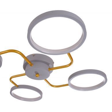 Люстра стельова в хол LED 30W WW+NW+CW GY (BR-01 640C/4)