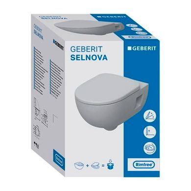 Підвісний унітаз GEBERIT SELNOVA RIMFREE / сидіння SOFT CLOSE (501.750.00.1)