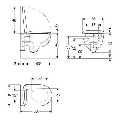 Підвісний унітаз GEBERIT SELNOVA RIMFREE / сидіння SOFT CLOSE (501.750.00.1)
