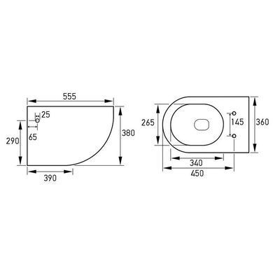 Підвісний унітаз VOLLE AMADEUS RIMLESS + сидіння SLIM SLOW CLOSING (13-06R-055)