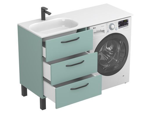 Тумба напольная MIRAGGIO TESSA / зеленая + раковина LAKE 1250 L (8815290)