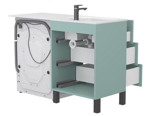 Тумба напольная MIRAGGIO TESSA / зеленая + раковина LAKE 1250 L (8815290)