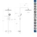 Душова система з термостатом і тропічним душем для ванни BLAUTHERM, чорний (944801RP300NM94D303396)