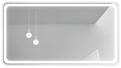 Зеркало DUSEL LED DE-M0065D 120х75 SILVER / сенсорное включение / подогрев / часы | темп (Dusel-528)