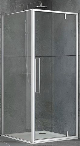Душова кабіна DUSEL DL198 + DL196 1000X1000X1900 / CHROME (DUSEL-138), Прозоре скло