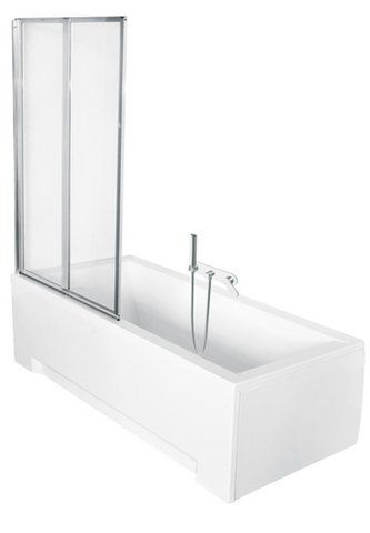 Шторка для ванны BESCO PMD AMBITION PREMIUM -2S 80.5х140 / профиль хром / стекло прозрачное (PAP-2S)