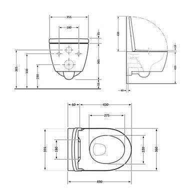 Подвесной унитаз QTAP TAURUS + сиденье SOFT CLOSE (QT2433084EUQMB)