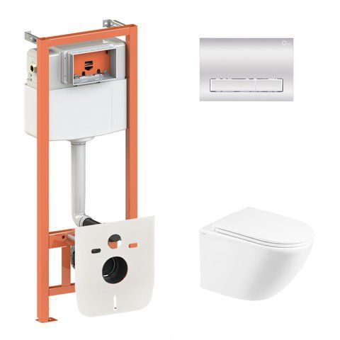 Комплект 3в1: Инсталляция для унитаза QTAP NEST (QT044RO36907)