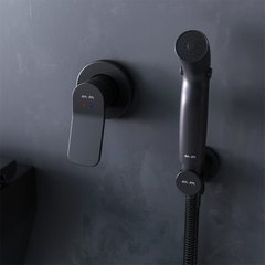 Змішувач для ванни та душу AM.PM X-JOY / чорний / монтується в стіну з гігієнічним душем (F40H85A22)