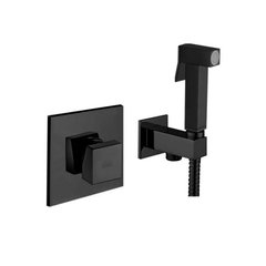 Гігієнічний душ прихованого монтажу Paffoni Tweet Square зі змішувачем та шлангом (колір - чорний матовий)