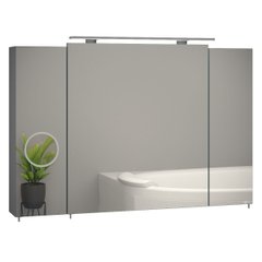 Зеркальный шкаф Sanwerk "ЭВЕРЕСТ ZOOM" 100 см серый с линзой без подсветки MV0000784