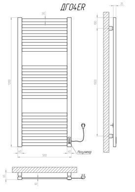 Електрична рушникосушарка KOSSER ГЕРДА 1200х500 ER / біла (ДГ04ERW)