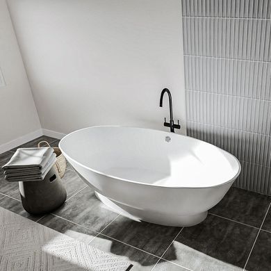Ванна из искусственного камня отдельностоящая STUDIO STONE MERSEY 190х80 (MER190х80)