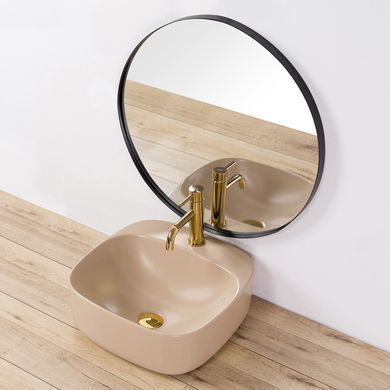 Раковина REA LUIZA BEIGE MATT 42.5х42.5 / бежева (REA-U9607)