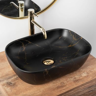 Раковина REA BELINDA BLACK MARBLE MATT 33.5х46.5 / чорна (REA-U8908)