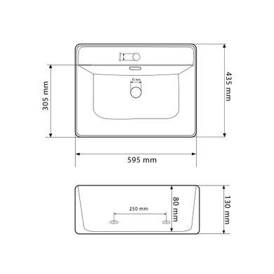 Раковина VBI BITONTO M 43.5х59.5 WHITE (VBI-015701)