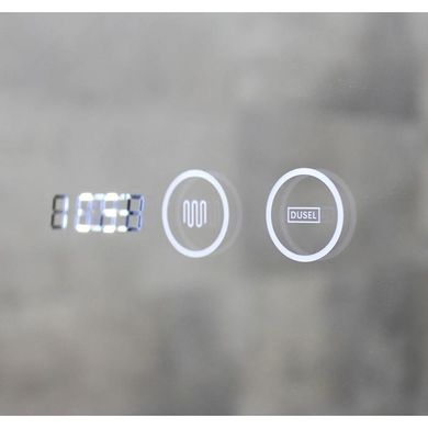 Зеркало DUSEL LED DE-M0065D 65х80 SILVER / сенсорное включение / подогрев / часы | темп (Dusel-533)