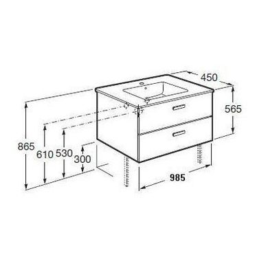 Тумба с умывальником Roca Victoria Basic 100 см кедр A855851423