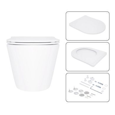 Комплект 4в1: Інсталяція для унітазу QTAP NEST ST + підвісний унітаз SWAN ULTRA QUIET 520х360х320 + клавіша змиву CHROME (QT16335180W48188)