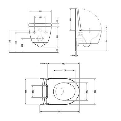 Подвесной унитаз QTAP TAURUS + сиденье SOFT CLOSE (QT2433084EUQW)