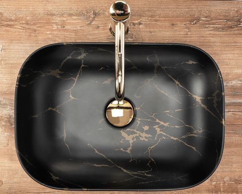 Раковина REA BELINDA BLACK MARBLE MATT 33.5х46.5 / чорна (REA-U8908)