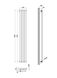 Вертикальный дизайнерский радиатор отопления ARTTIDESIGN Rimini 4/1800/236 черный матовый