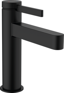 Змішувач для умивальника Hansgrohe Finoris 110 з донним клапаном push-open, Matt Black (76023670), Чорний матовий