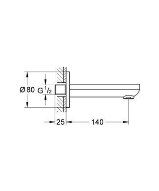 Вилив для ванни GROHE BAUCOSMOPOLITAN (13255000)