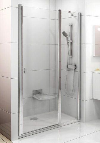 Душевая дверь RAVAK CHROME CSD2-120 двухэлементная, распашная 1200 мм H1950, профиль полированный алюминий, стекло TRANSPARENT 0QVGCC00Z1