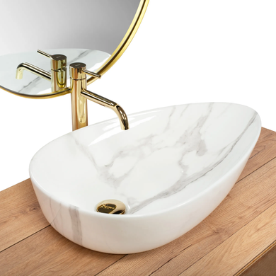 Раковина REA GRETA BIANCO SHINY 40х65.5 / белая (REA-U6501)