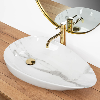 Раковина REA GRETA BIANCO SHINY 40х65.5 / белая (REA-U6501)