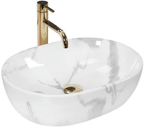 Раковина REA AMELIA MARMO SHINY 39х51 / мармур (REA-U8001)