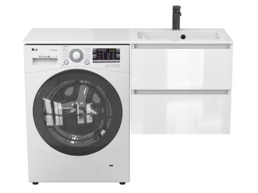 Тумба подвесная MIRAGGIO LUMO + раковина DELLA 1200 R / белая (8815225)