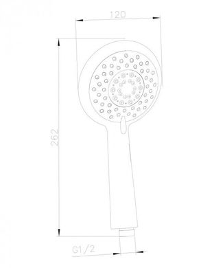 Ручной душ IMPRESE O 120 мм, 5 типов струи, хром W120SL5