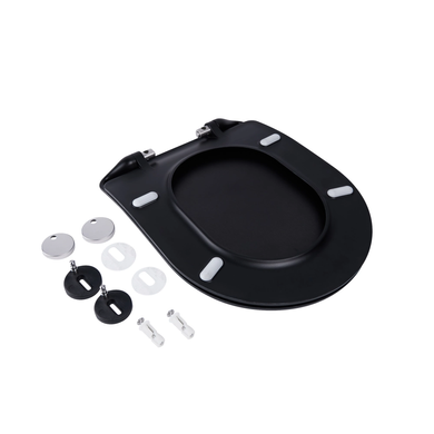 Сидіння для унітаза QTAP ROBIN 365х440х50 SLIM DUROPLAST QUICK RELEASE MATT BLACK (QT1433053ERMB)