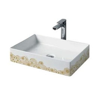 Раковина ARTCERAM SCALINO WHITE GLOSSY GOLD 38х55 (SCL002 01; 15)