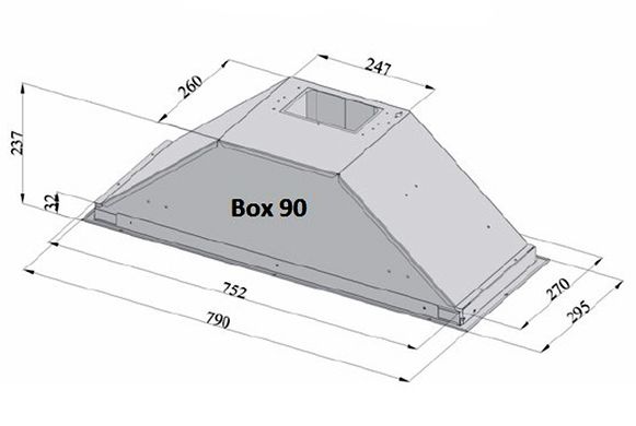 Витяжка кухонна FABIANO BOX 90 Silence+ Inox (8103.504.0501)