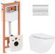 Комплект 4в1: Інсталяція для унітазу QTAP NEST + підвісний унітаз JAY ULTRA QUIET 520х360х320 + клавіша змиву CHROME (QT07335175W48198)