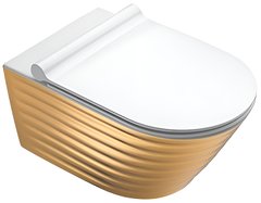 Підвісний безободковий унітаз Catalano Gold & Silver NewFlush, gold/white (1VS55RZEBO)