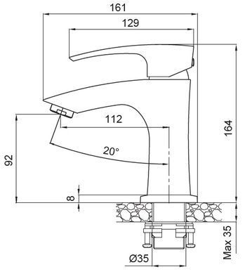 Смеситель для раковины KOER KB-10007-04 / хром / белый (KR5149), Белый; Хром