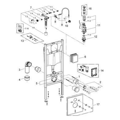 Комплект 4в1: Інсталяція для унітазу GROHE RAPID SL EVEN + підвісний унітаз KRONER EIFEL / сидіння SLIM DUROPLAST SOFT-CLOSE QUICK RELEASE (3884966KE493436)