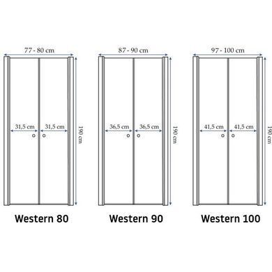 Душевые двери REA WESTERN SPACE N2 100х190 / хром (REA-K9994)