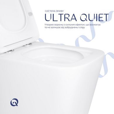 Подвесной унитаз QTAP TERN ULTRA QUIET WHITE + сиденье SOFT CLOSE (QT17332303AW)