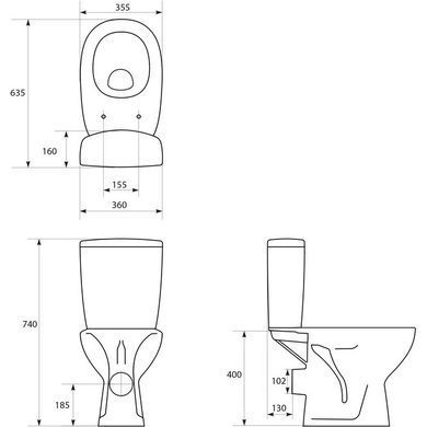 Підлоговий унітаз CERSANIT ARTECO 011 + сидіння SLIM SOFT CLOSE (K667-013)