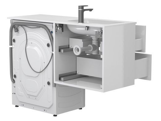 Тумба подвесная MIRAGGIO LUMO + раковина DELLA 1200 L / белая (8815226)